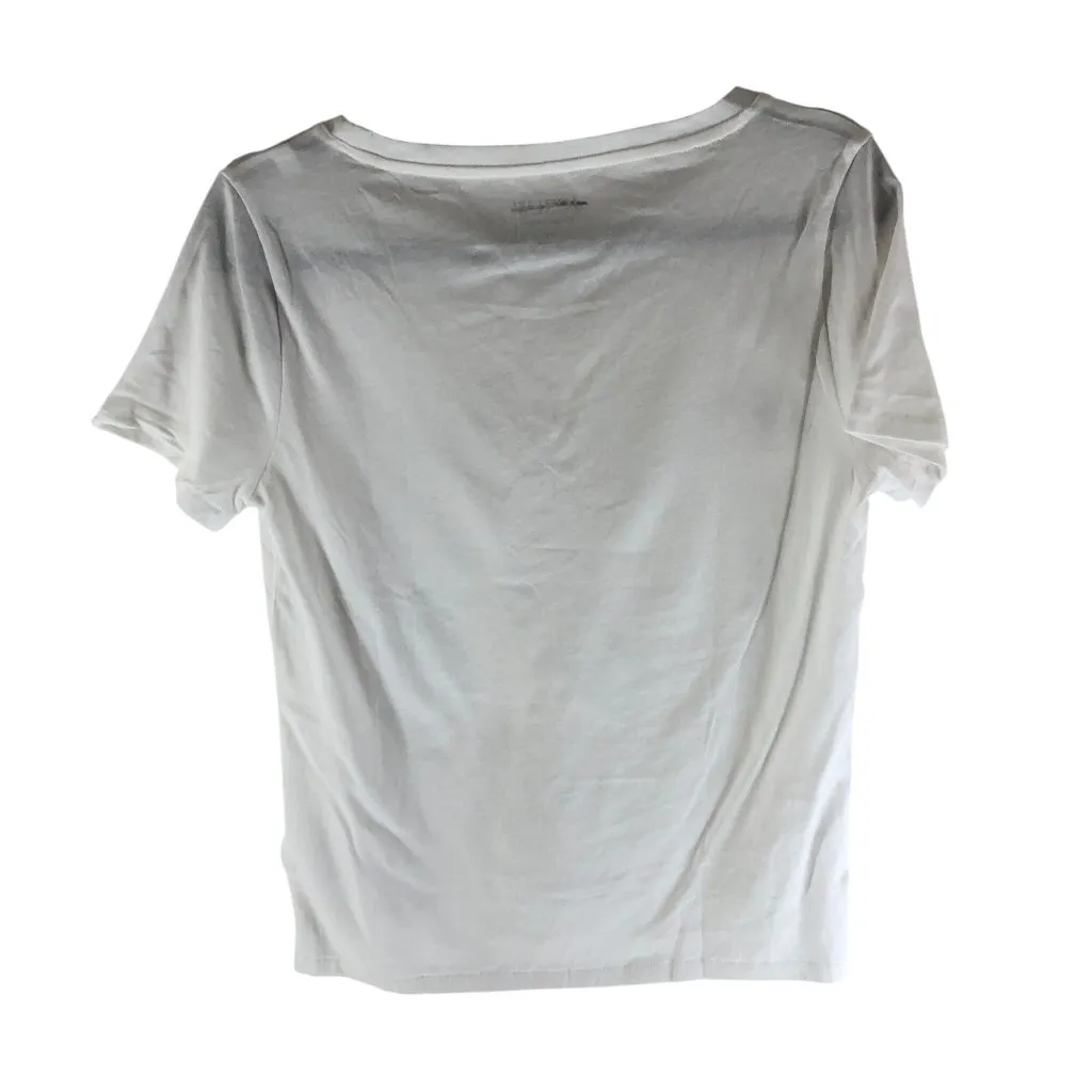 J Crew Womens Vintage Jersey Classic-Fit V-Neck T-Shirt Short Sleeve White XS - Image 2