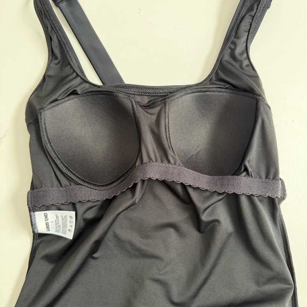 Lands End Swimsuit One Piece Lightly Padded Thick Straps Lycra Xtra Lite Black - Image 13