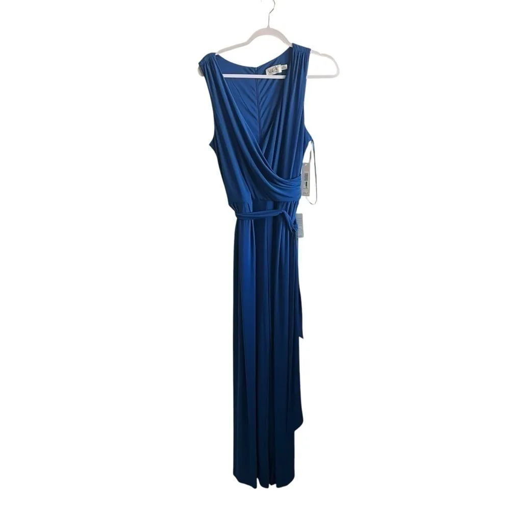 Eliza J Cobalt Blue Faux Wrap Sleeveless jumpsuit, New with Tags - Image 4