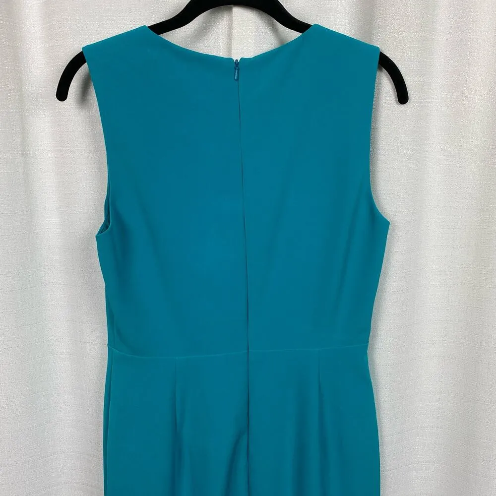 Black Halo Teal Nora V Neck Sleeveless Faux Wrap Sheath Dress Sz.6 NWT - Image 9