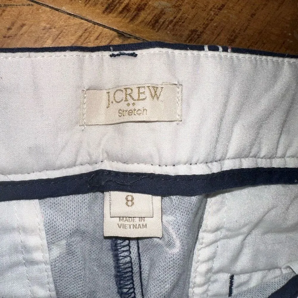 J Crew nautical navy anchor size 8 cropped pants Blue - Image 2