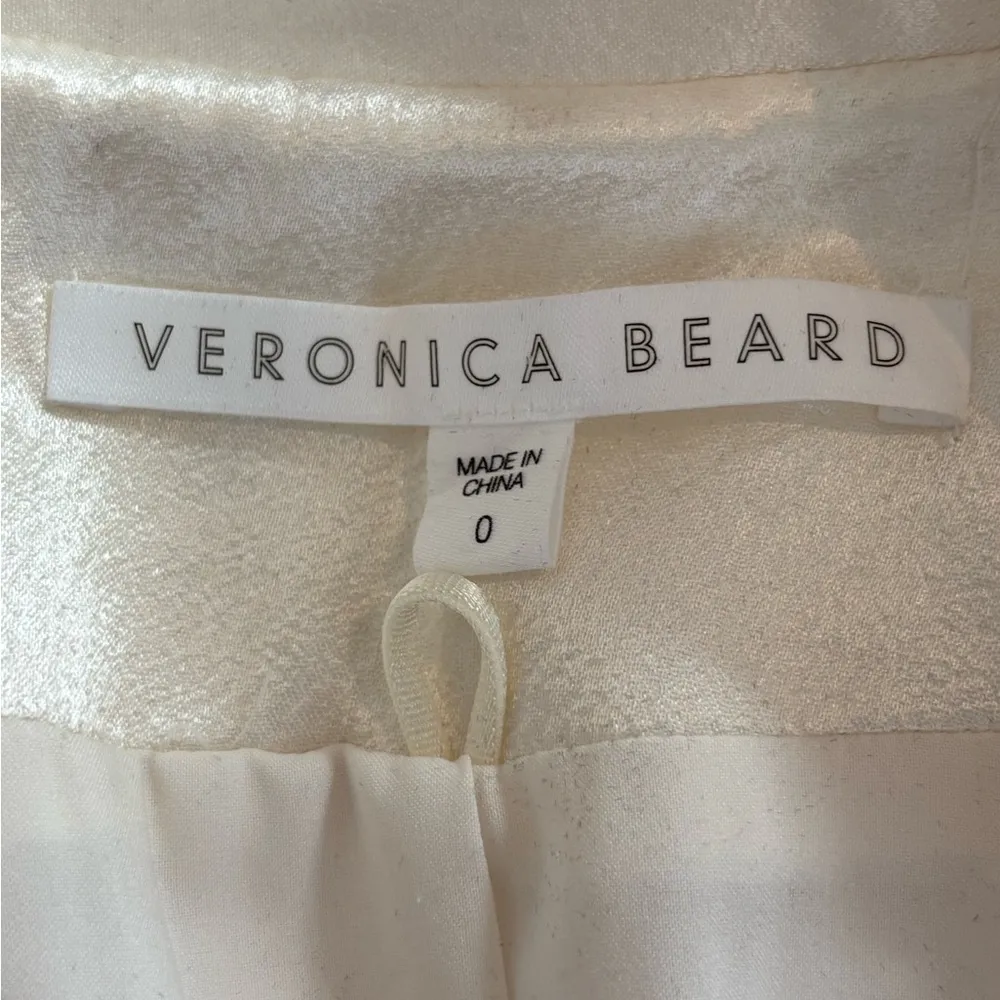 Veronica beard Athens Satin Peak Lapel Blazer In Off White blazer size 0 - Image 3