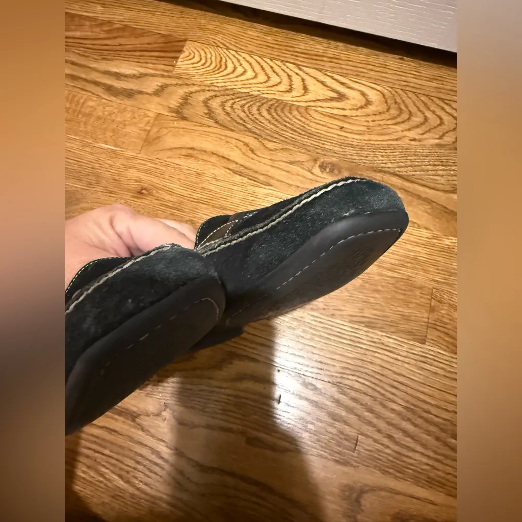 COLE HAAN  Black and Green Loafers with Suede Finish size 6.5 - Image 8