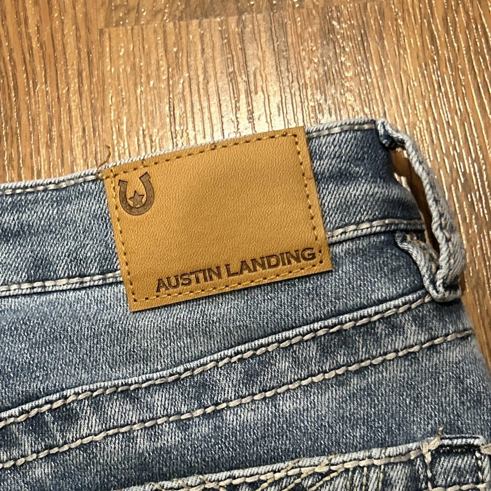 Austin Landing Jeans Junior Womens 3 Rhinestone Star Pockets Western Flare Rodeo Blue Size undefined - Image 11