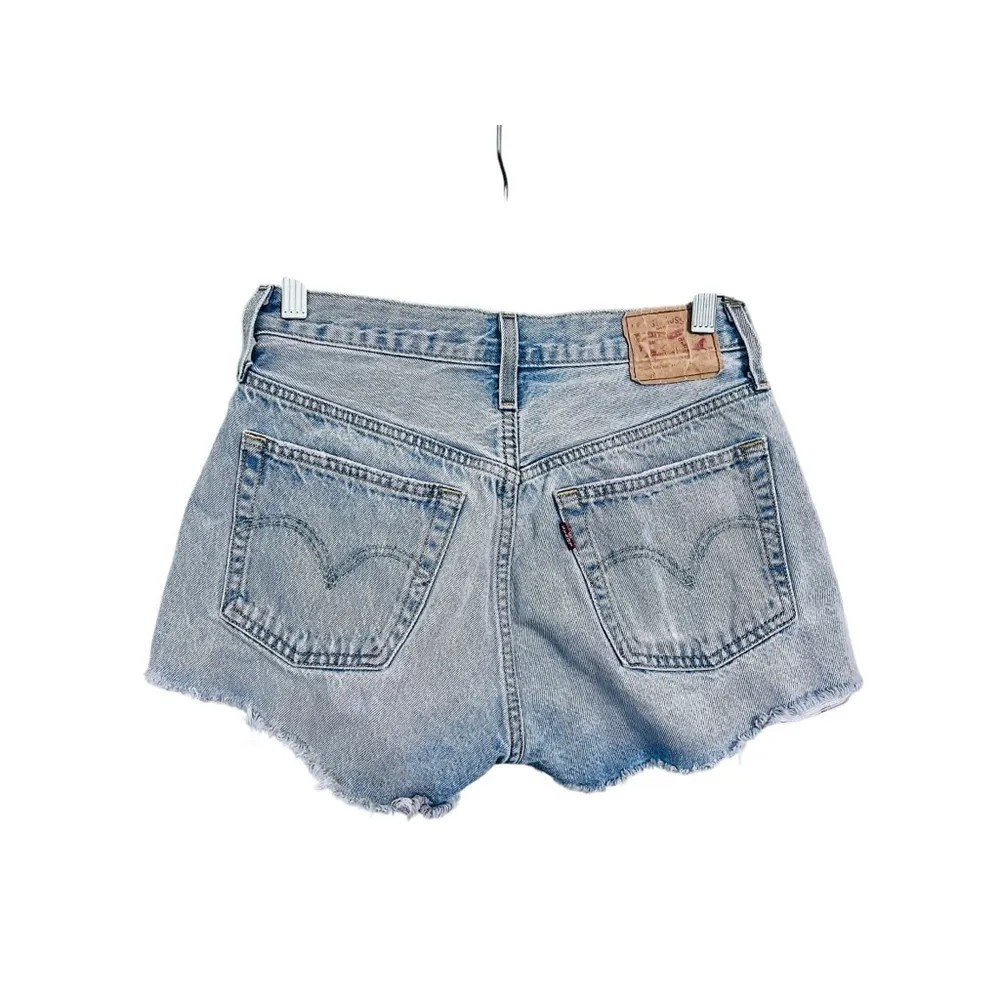Levi Strauss 501 Distressed Denim Jeans Shorts Size 27" Blue Boho Western Casual - Image 5