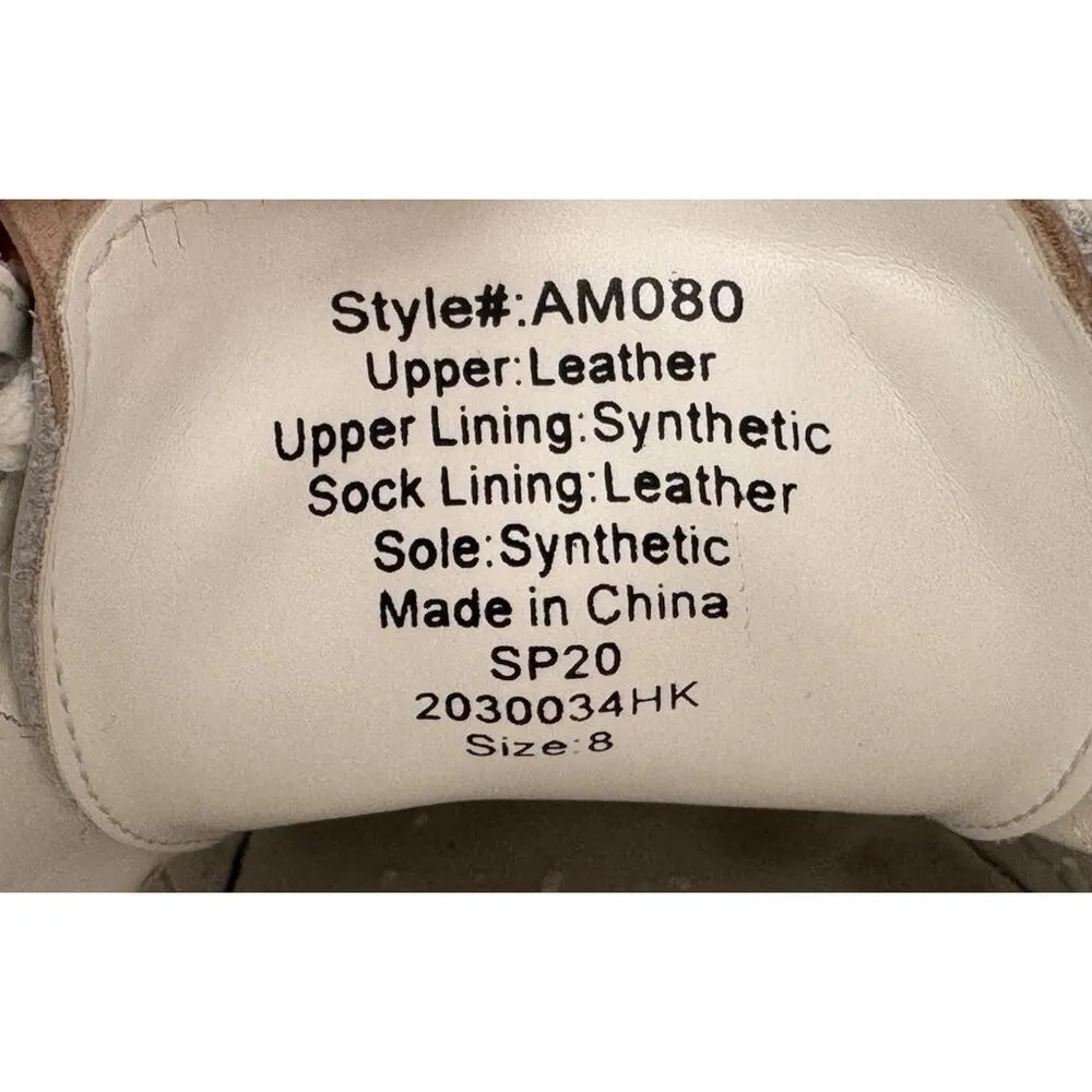 J.CREW Mirror Metallic Tab Saturday Leather Sneakers Shoes White Gold Size 8 - Image 13