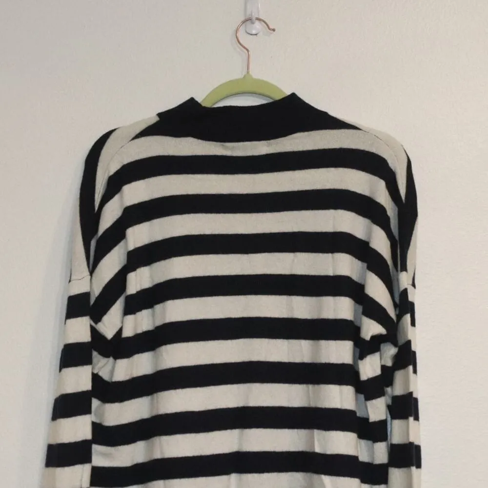 Madewell Navy Striped Ashbury Kelsey Mock Neck Sweater Sz S - Image 9