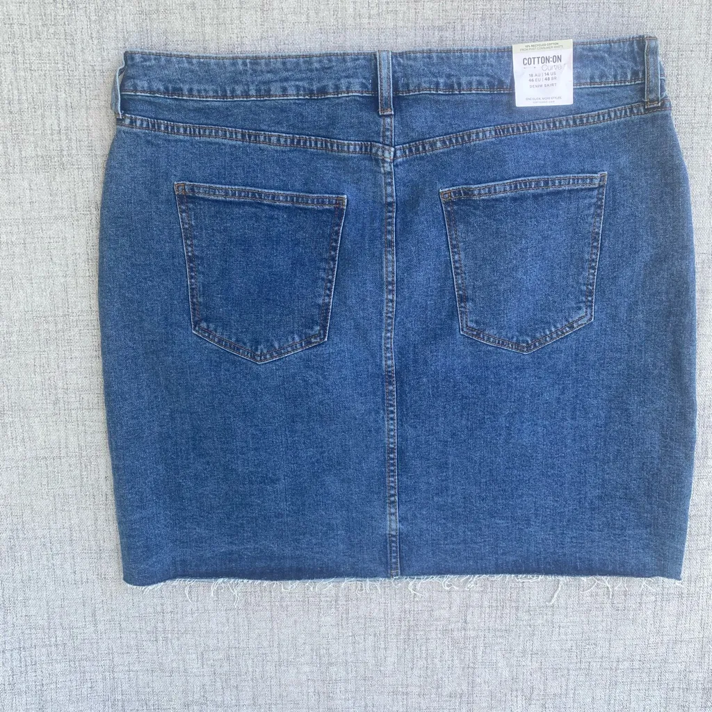 Cotton On Curvy Denim Mini Skirt - Size 14 NWT - Image 2