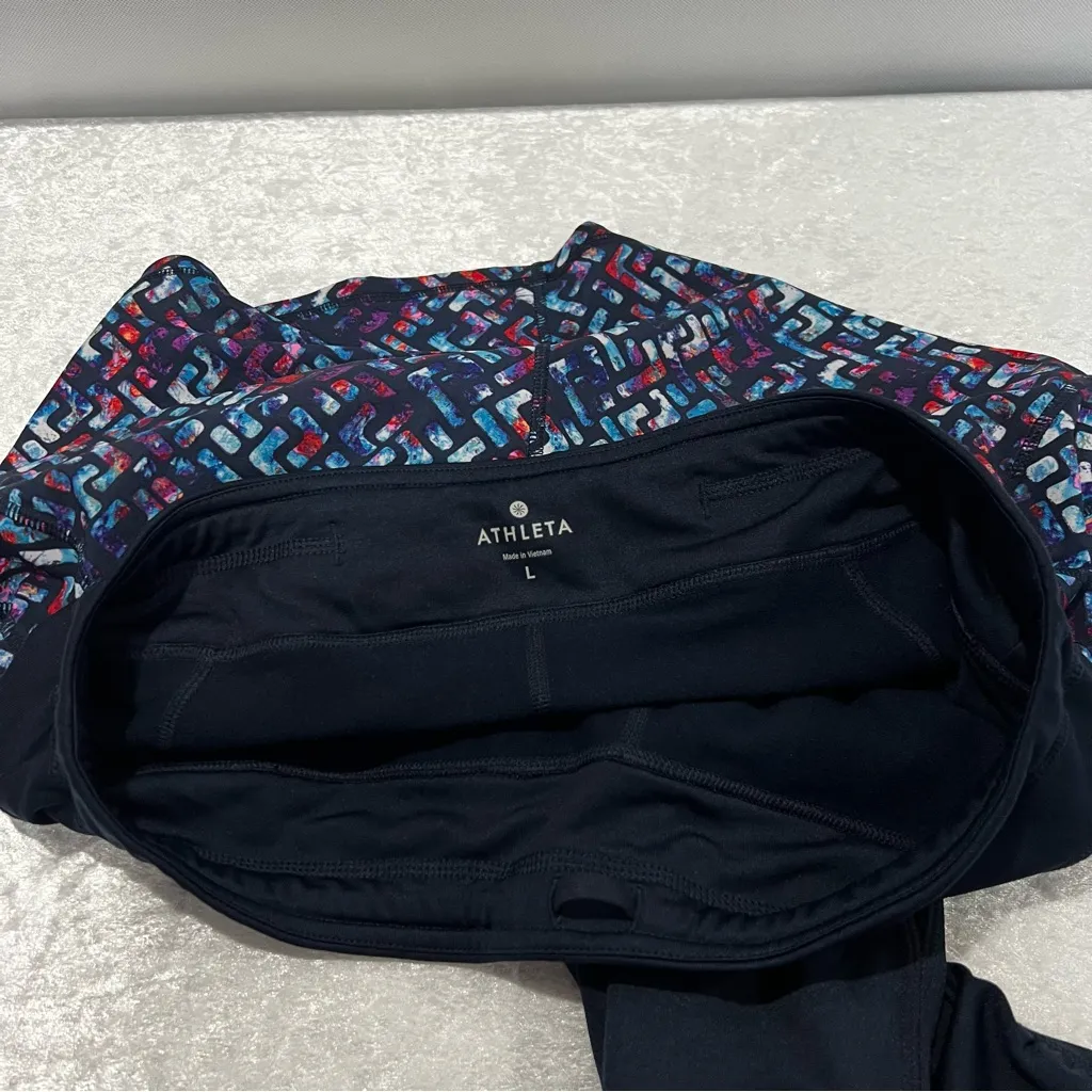 Athleta Size Large Electric Placid 2 in 1 Tight Skirt Navy Blue Fleece Lined - Image 11