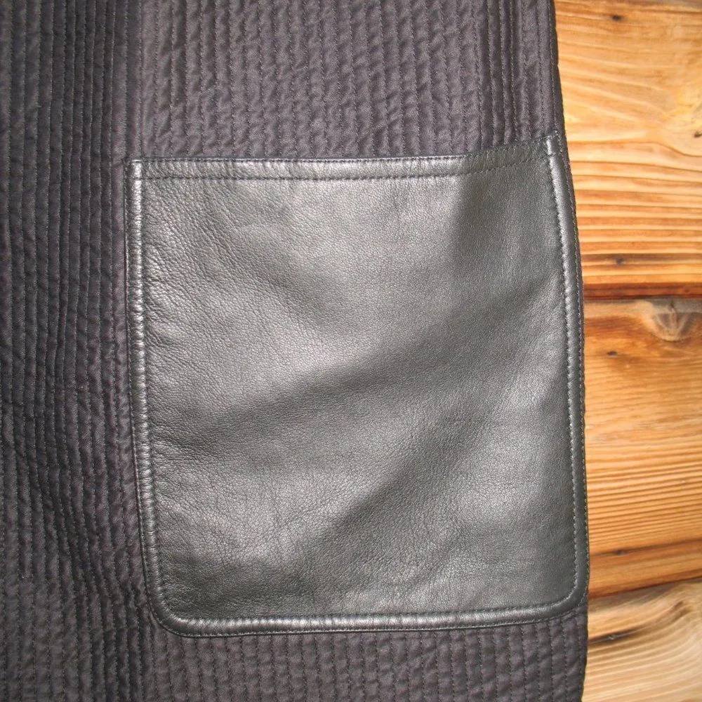 Rag & Bone Decoy Black Quilted Shift Dress Leather Trim - Image 5