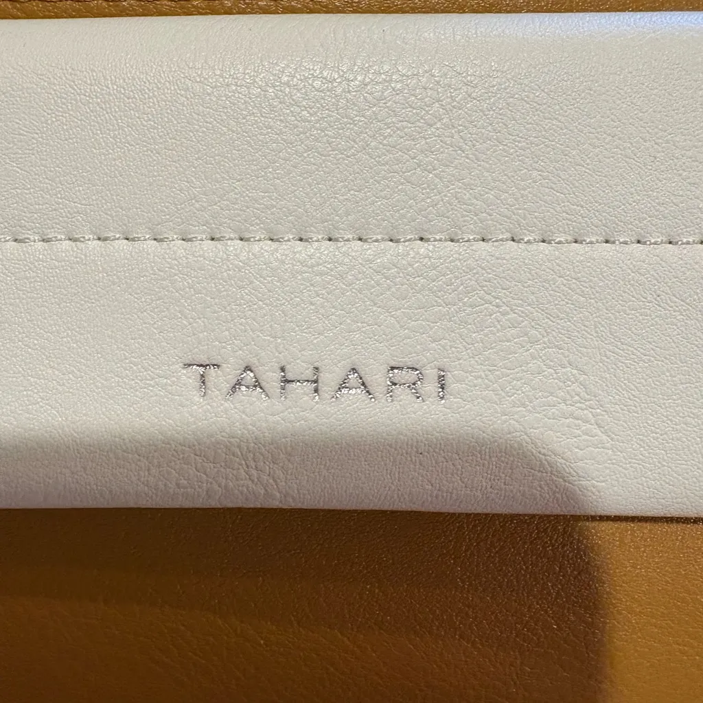 Tahari Tan and White Camera Bag - Image 4