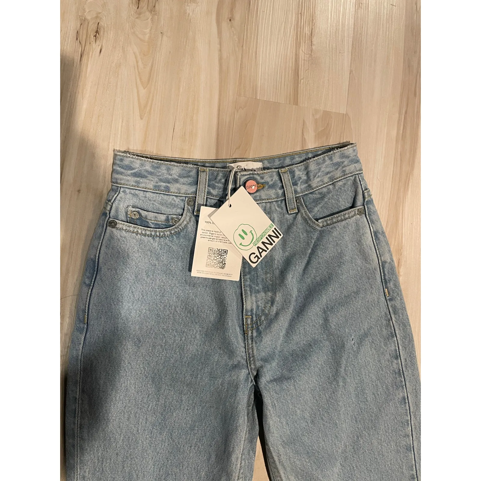 Ganni Denim Betzy high rise flared jeans size 24 waist 32L - Image 5