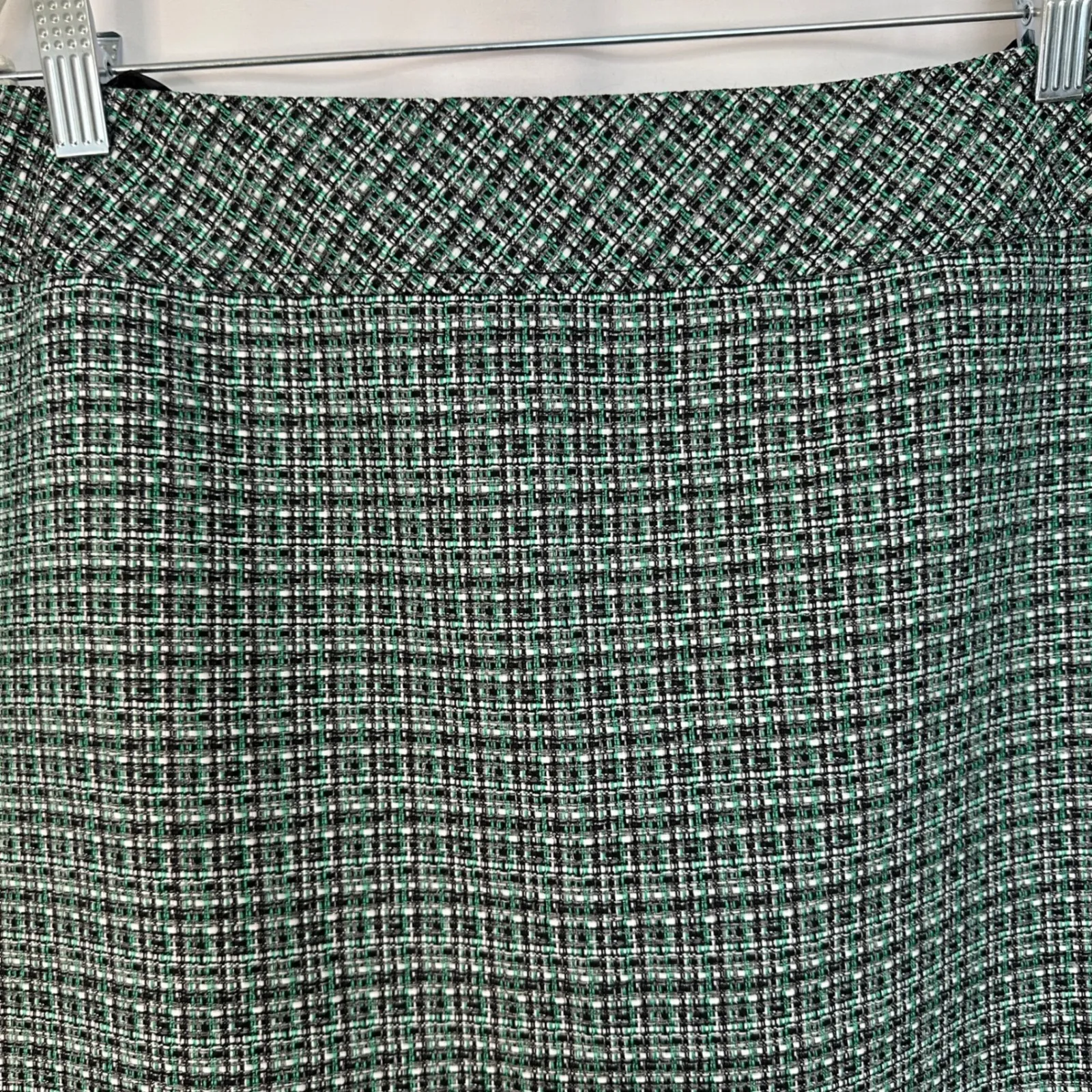Evan Picone Tweed Skirt Green White Career Office Business Women's Plus‎ Size 16 - Image 3