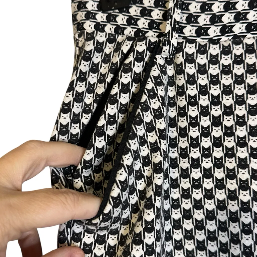 Betabrand Catstooth Cat Print Straight Leg Dress Yoga Pant SP Pockets Pull On - Image 8