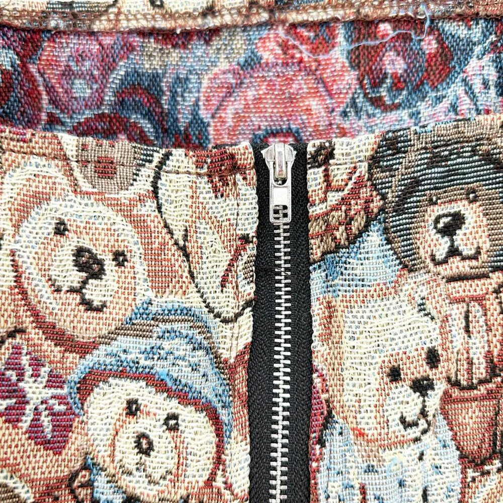 Romwe Womens Y2K Kidcore Teddy Bear Print Tapestry Sleeveless Cropped Top Size L - Image 5