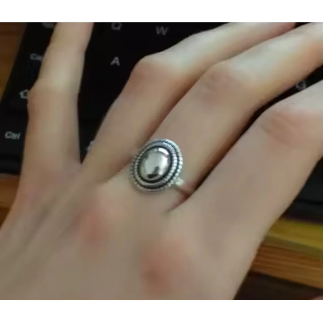 Silver Oval Cabochon Ring‎ | 925 Sterling Silver - Image 4