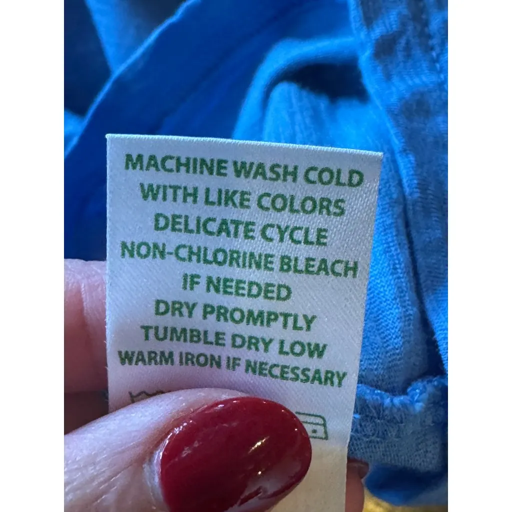 Lilly Pulitzer Dress Women Small Blue Pima Cotton Slub Knit‎ Mini Tee Boho - Image 9