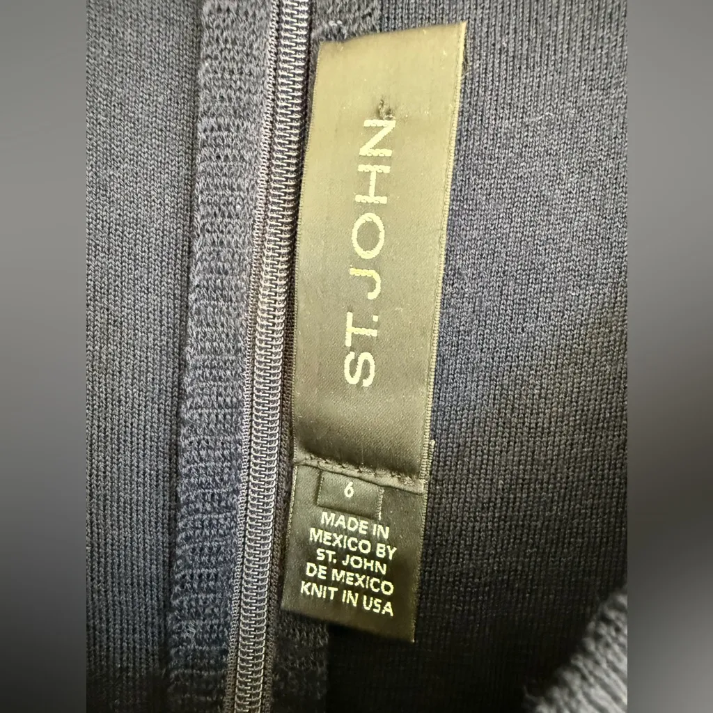 St. John Women's Navy Blue Dress Size 6 Wool Blend Winter Classic Comfy Zipper - Image 2