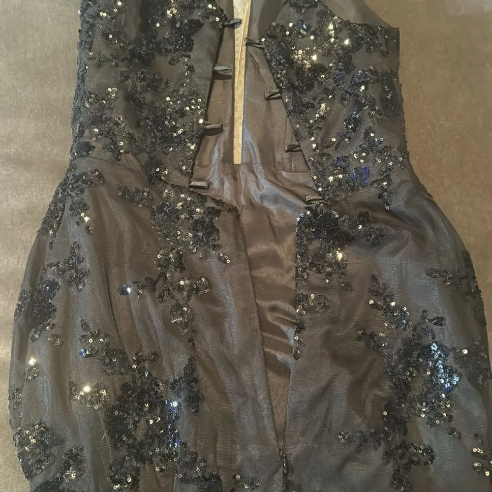 Womens Black MermaidFit Sequins Party Prom Formal Dress LaceUp Back Size 4 *READ - Image 11