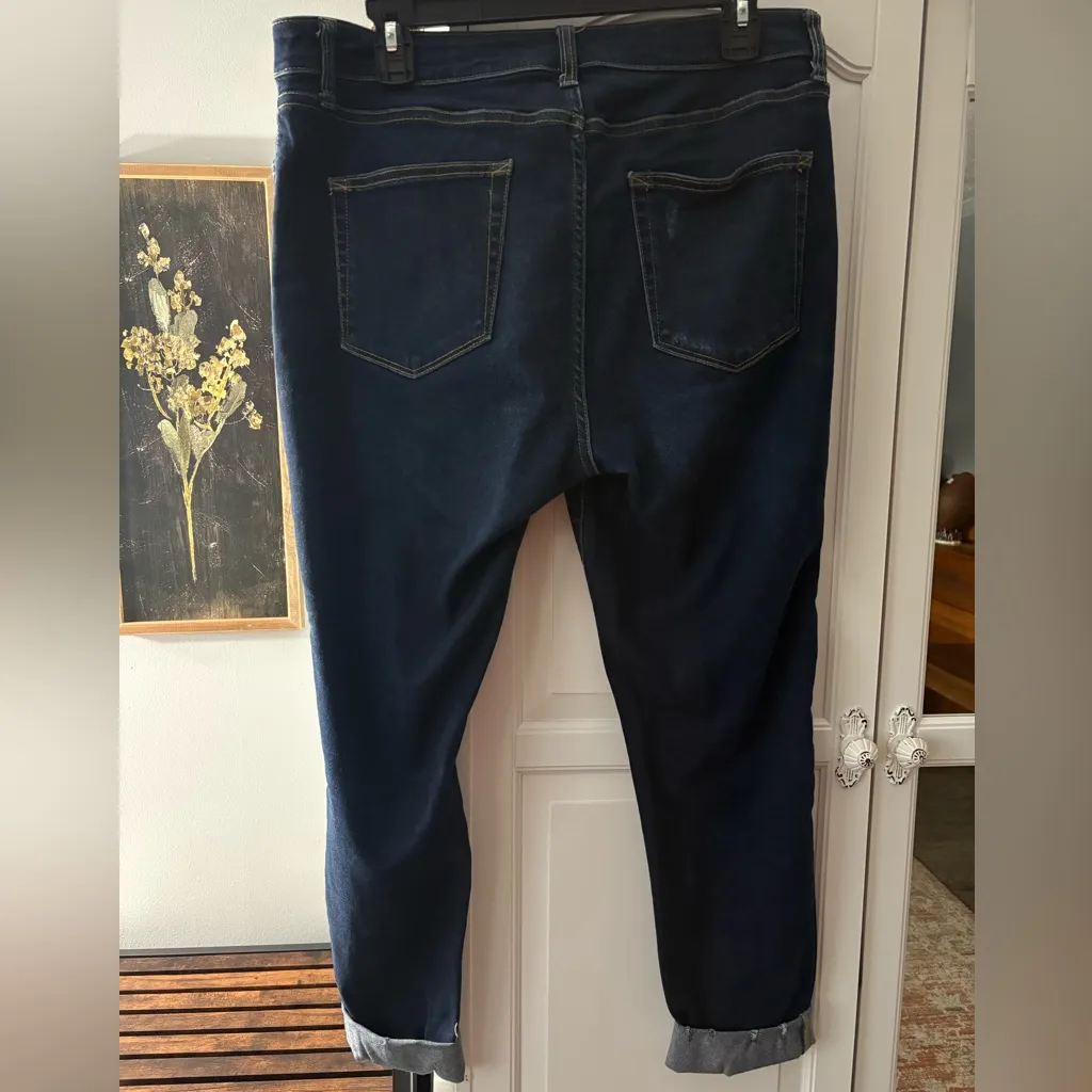 a.n.a Patched Distressed Blue Jeans - Image 2