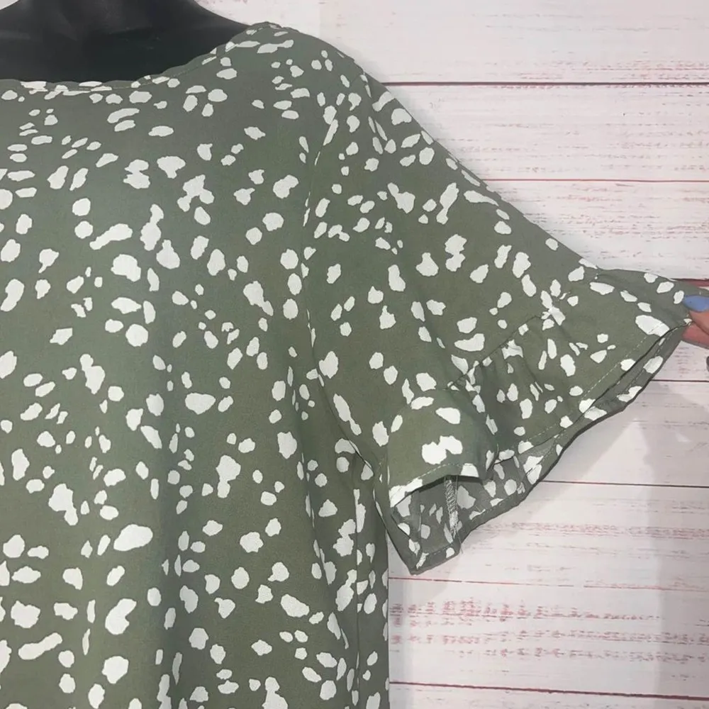 Jade By Jane Boutique Green Dot Print Tunic Dress | Oversized Large - Image 3