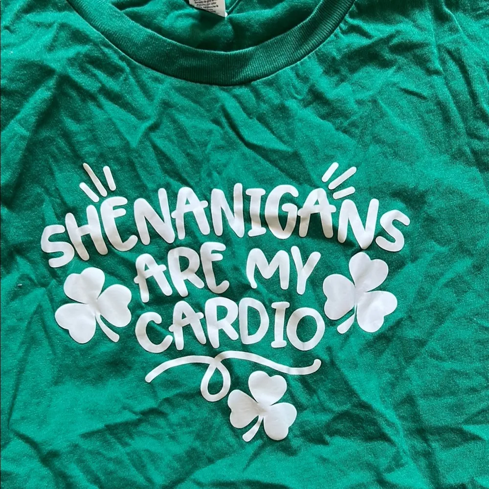 Bella Canvas Green and White Crop Top - Image 2