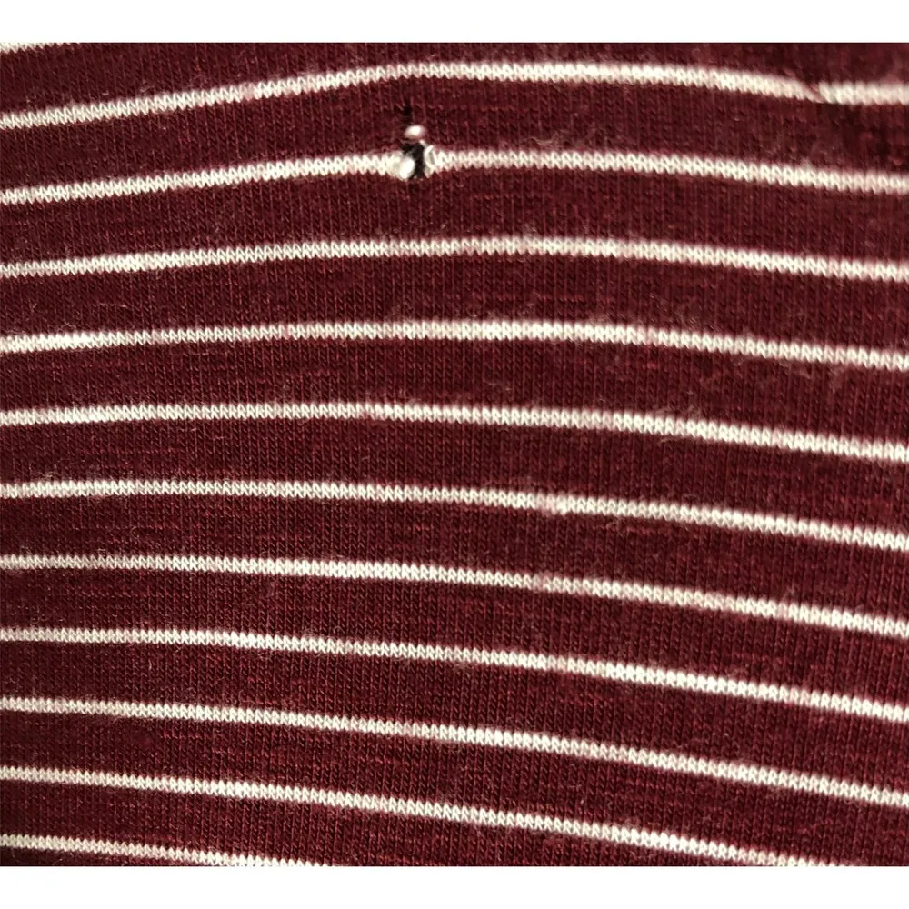 American Eagle Soft & Sexy Slub V-neck Striped Long Sleeve T-shirt - Image 3