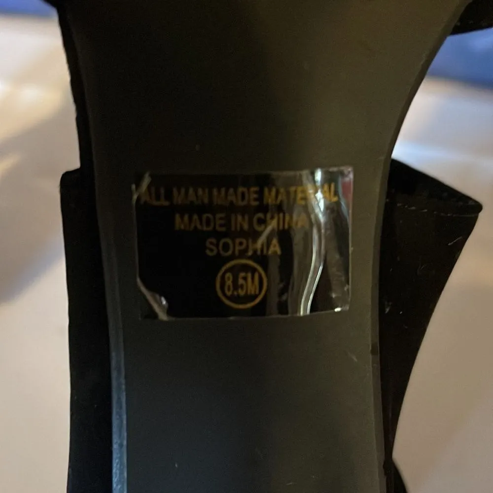 Derek Heart From H&M Sophia Black Lace Up Stiletto Spike Heels 8.5 - Image 13