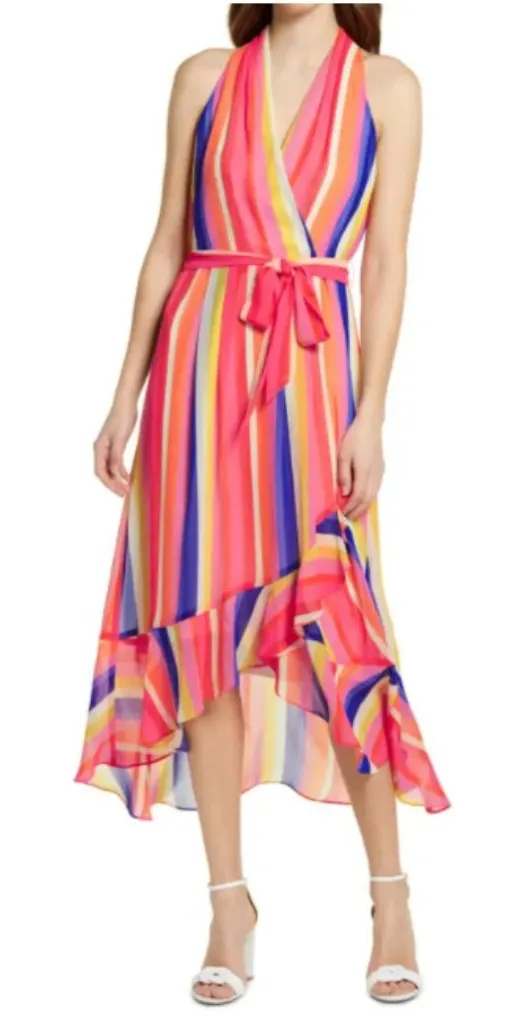 NWT JULIA JORDAN X Nordstrom Stripe Midi Dress In Multi Belted Nautical - Image 1