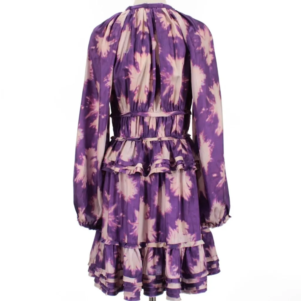 NWOT Ulla Johnson Emery Purple Ruffle Dress Size 0 - Image 10