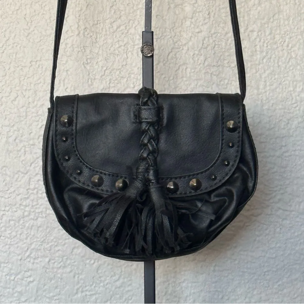 Material Girl Black Mini Boho Crossbody Bag - Image 6