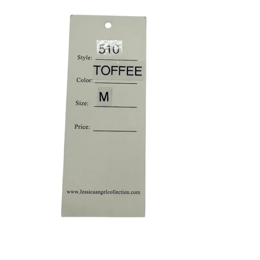 Jessica Angel 510 Criss Cross Back V-Neck High Slit Gown Toffee Size Medium NWT - Image 7