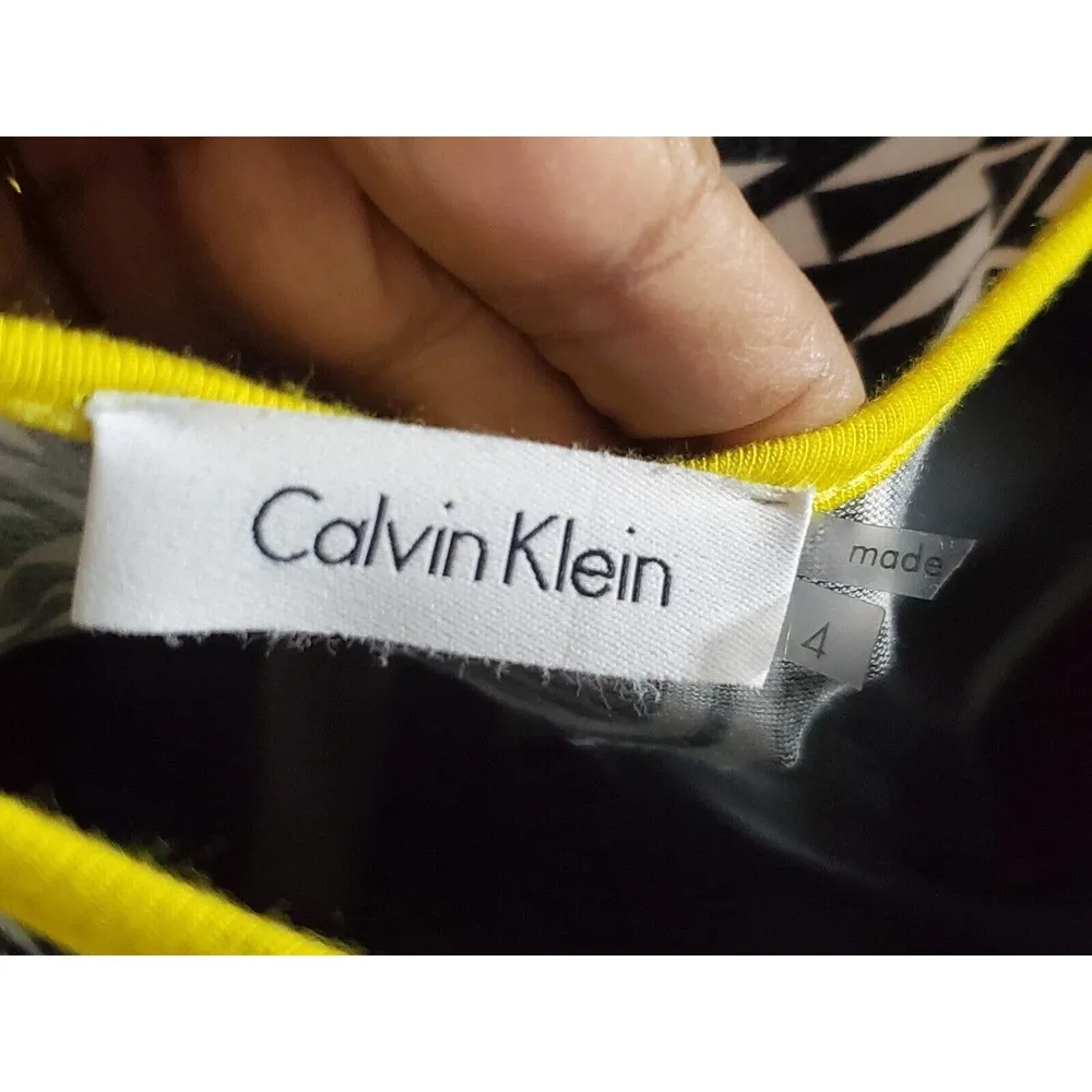 Calvin Klein Women's Black & White Rayon Scoop Neck Sleeveless Long Maxi Dress 4 - Image 7