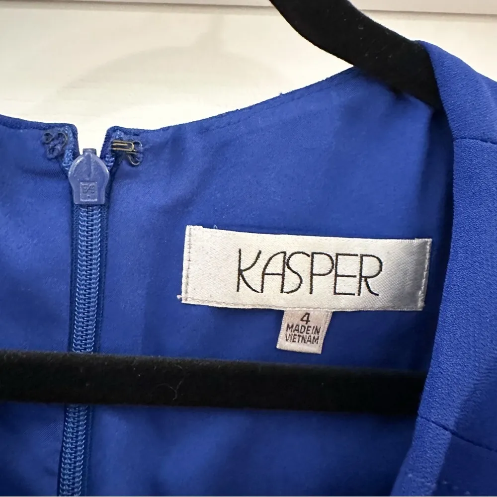 Kasper Sleeveless Shift Dress Business Cocktail Royal Blue sz 4 - Image 5
