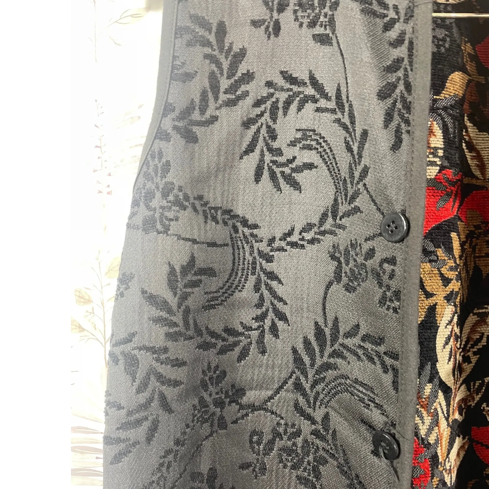 Vtg Reversible Vest Multicolor Button Front Tapestry Style Casual Outerwear Fall Size L - Image 6