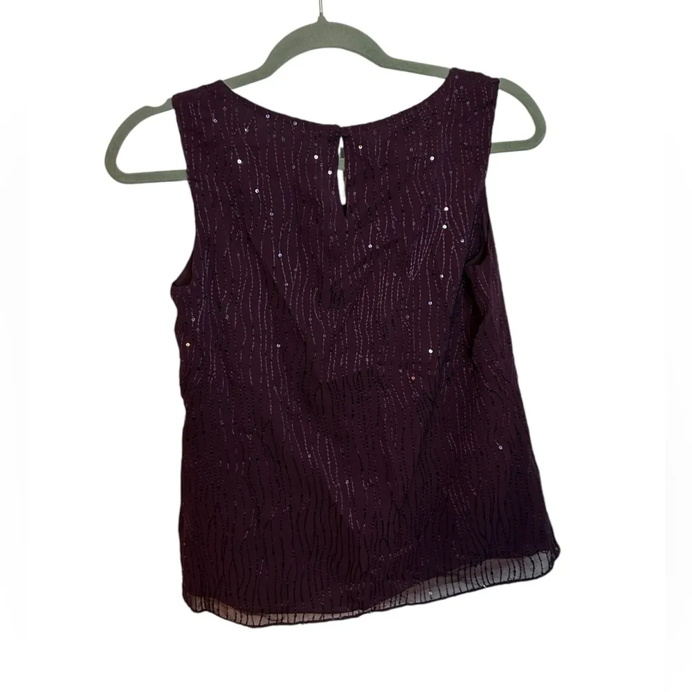 NWT Talbots Eggplant Sequin Silk Blouse - Image 2