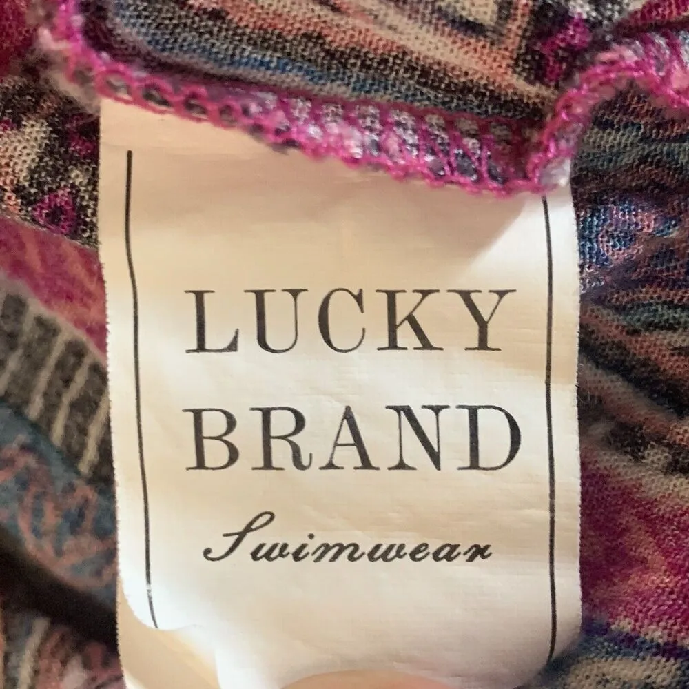 Swimwear Cover Up Boho Aztec Pink Purple Sz Medium - Image 7