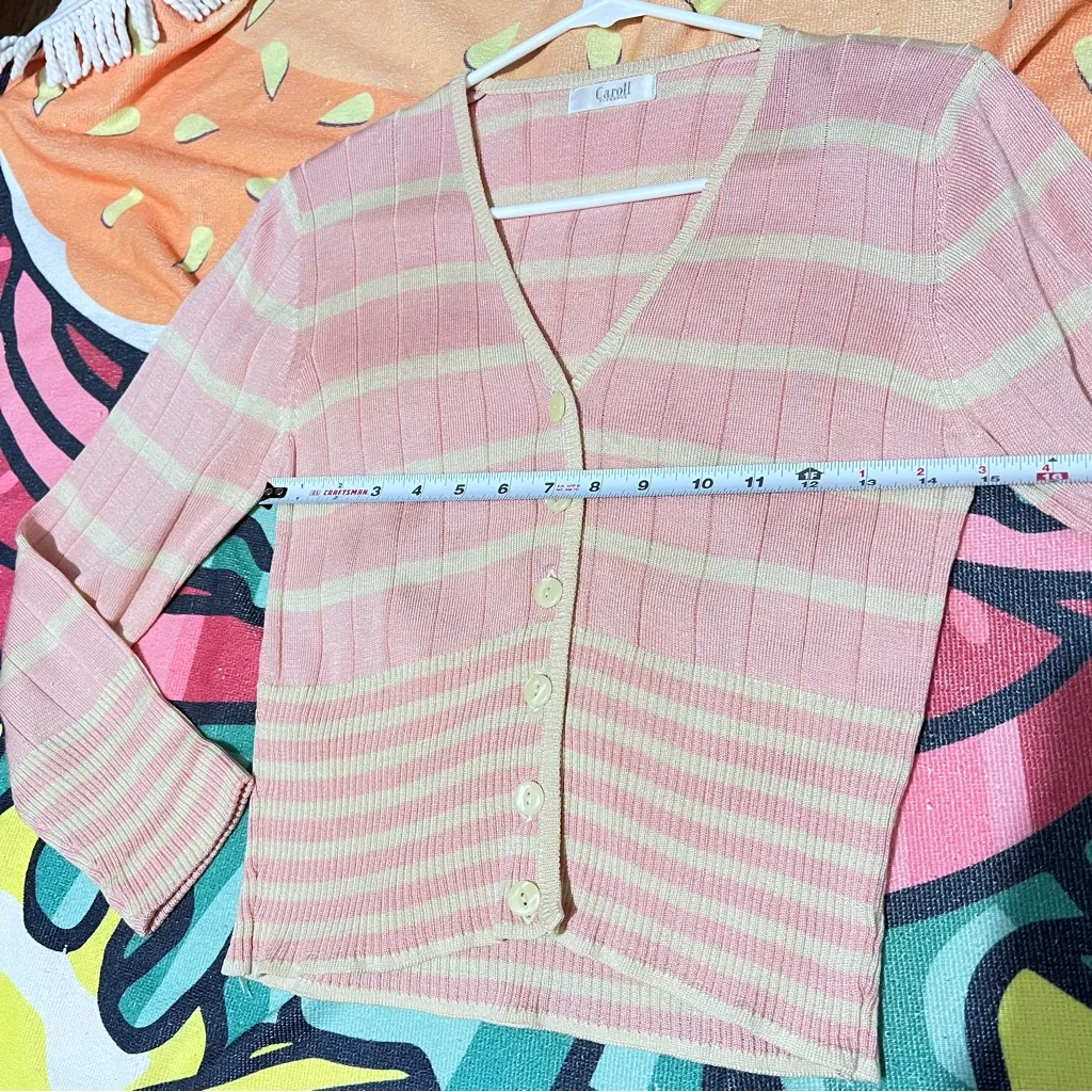 Caroll Elegance pink pastel cardigan sweater knit set size small : Box 006: - Image 7
