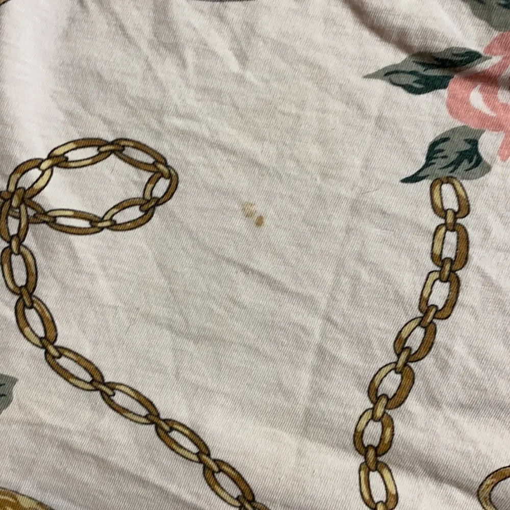 80s VINTAGE ROSE FLORAL CHAIN HENLEY TEE SHIRT DRESS Pink Size M - Image 4