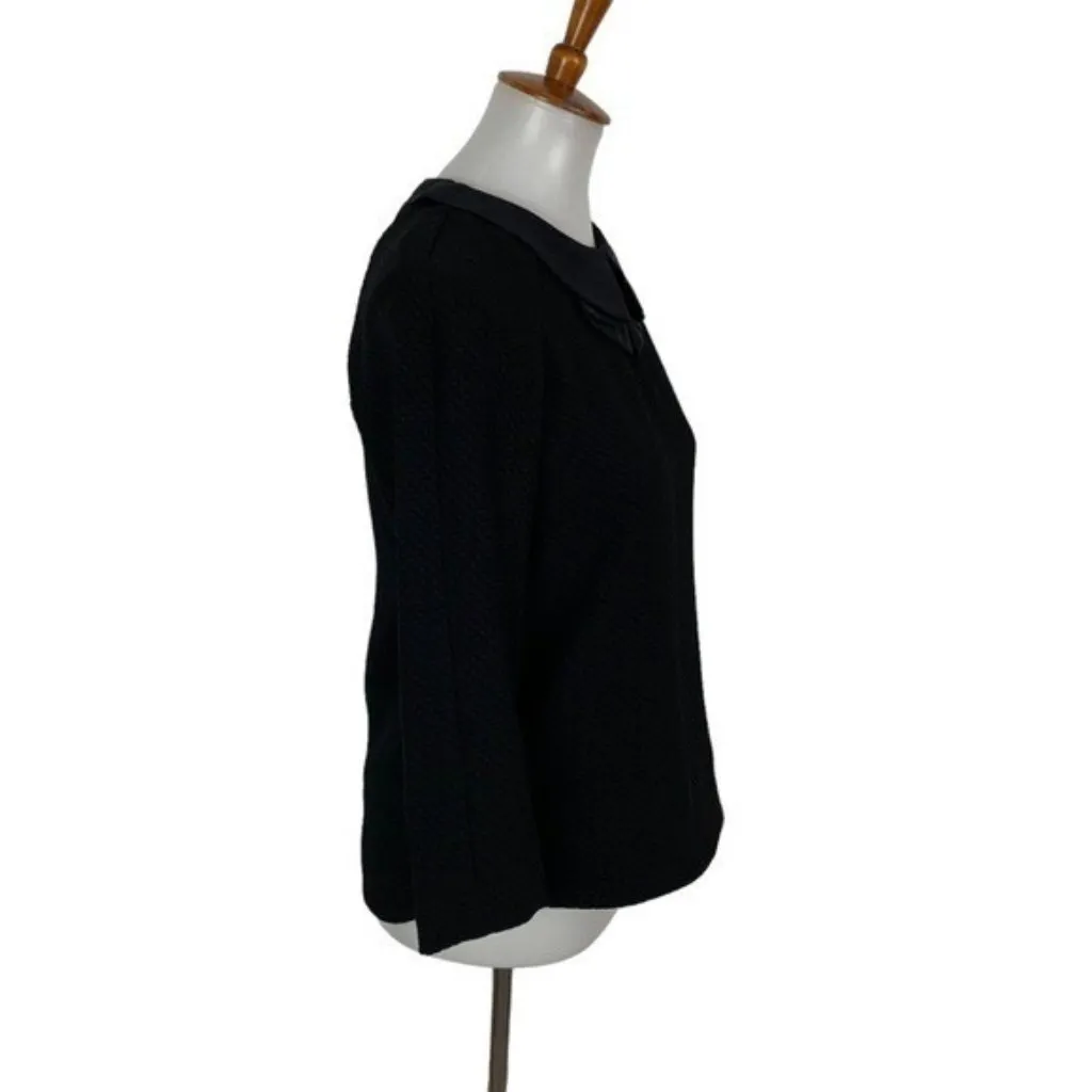 Marcs Top Medium Black Long Sleeve Blouse Minimalist Workwear Classic - Image 3
