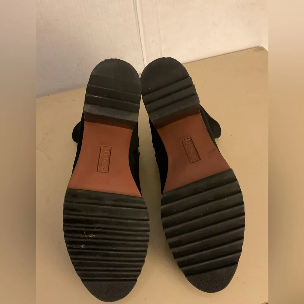 Blondo women waterproof Black Suede Chelsea heel Robynn Ankle Boots size 7.5 - Image 6