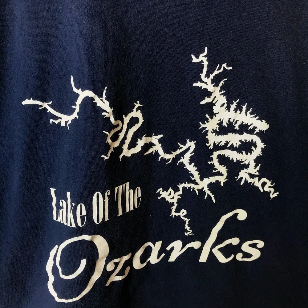 Lake Of The Ozarks T Shirt Resort Destination Graphic Tee Blue Medium M Cotton - Image 13