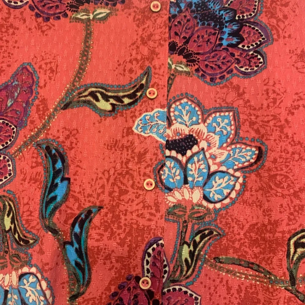 Democracy Peach/Pink Floral Print Midi 1x Dress.       2128 - Image 4