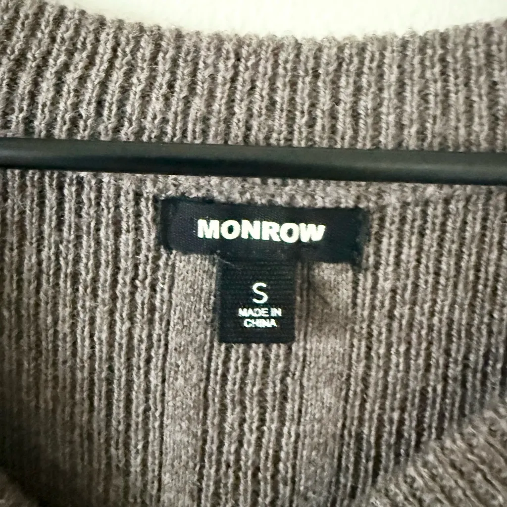 Monrow Revolve Cashmere Long Sleeve Sweater Dress in Iced Coffee Brown Size S - Image 5