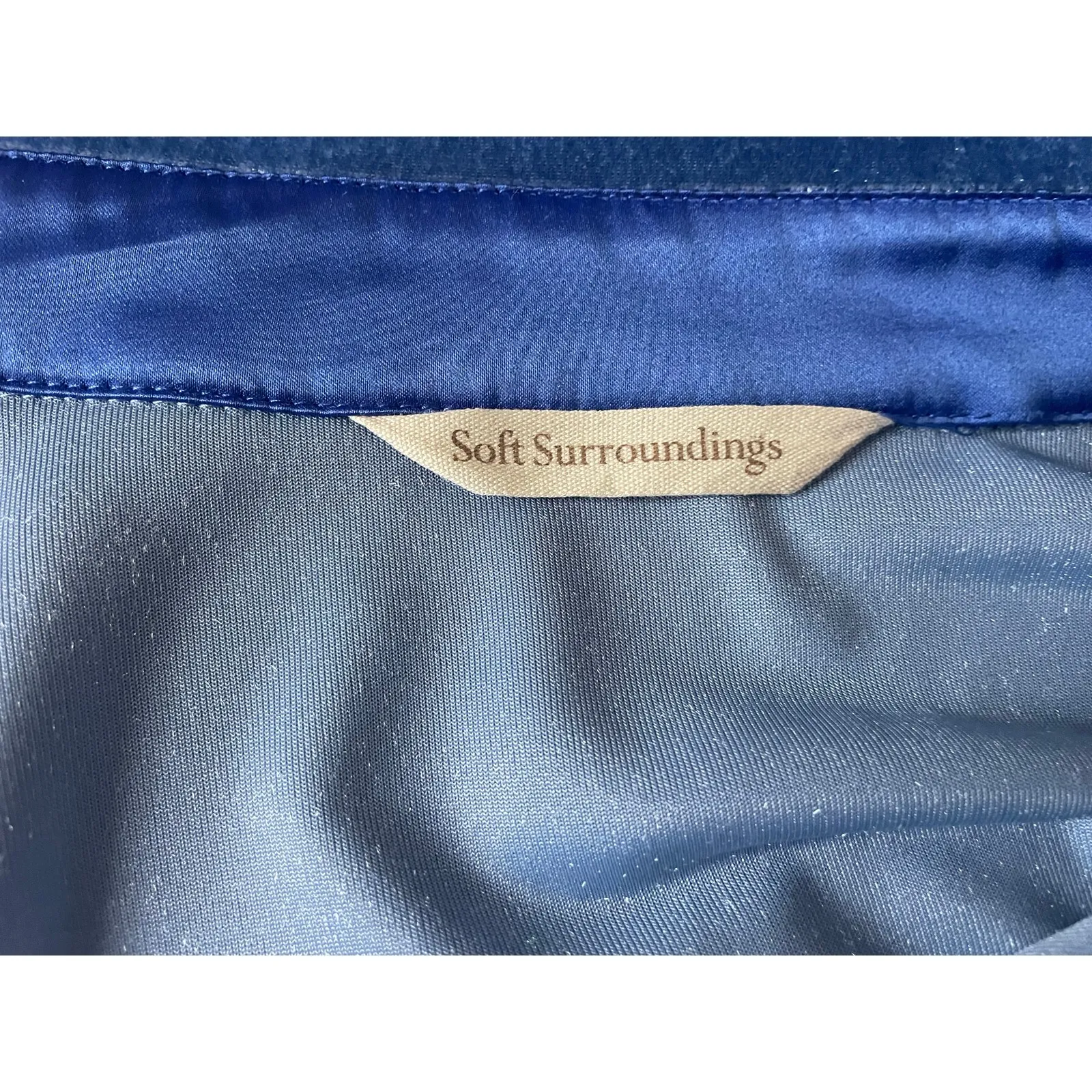 Soft Surroundings Velvet Oversized Button Down Shirt Women’s Size XL Sky Blue - Image 6