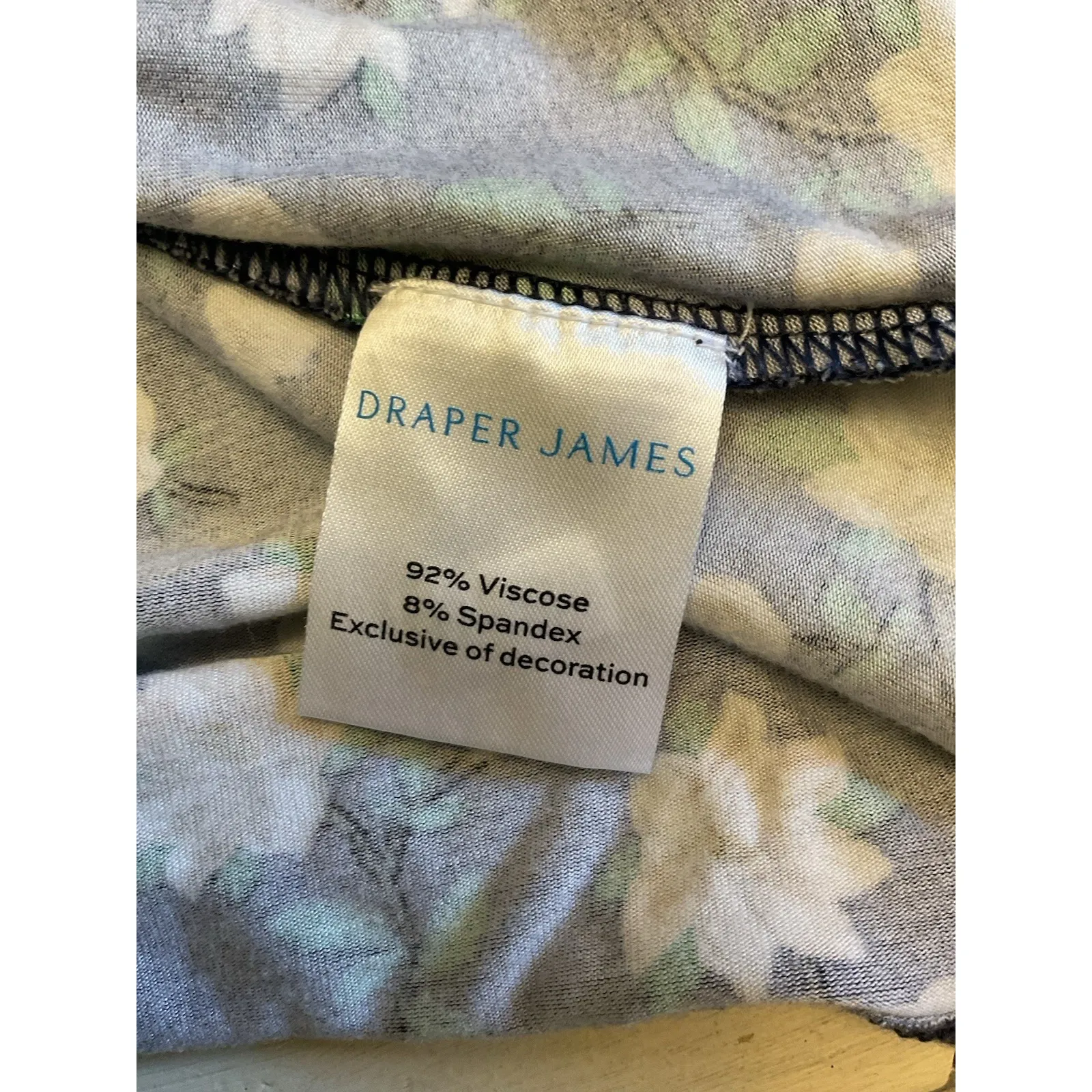 Draper James Jo Dee Dress Navy Blue Magnolia Floral Smocked Top Stretchy - Large - Image 8