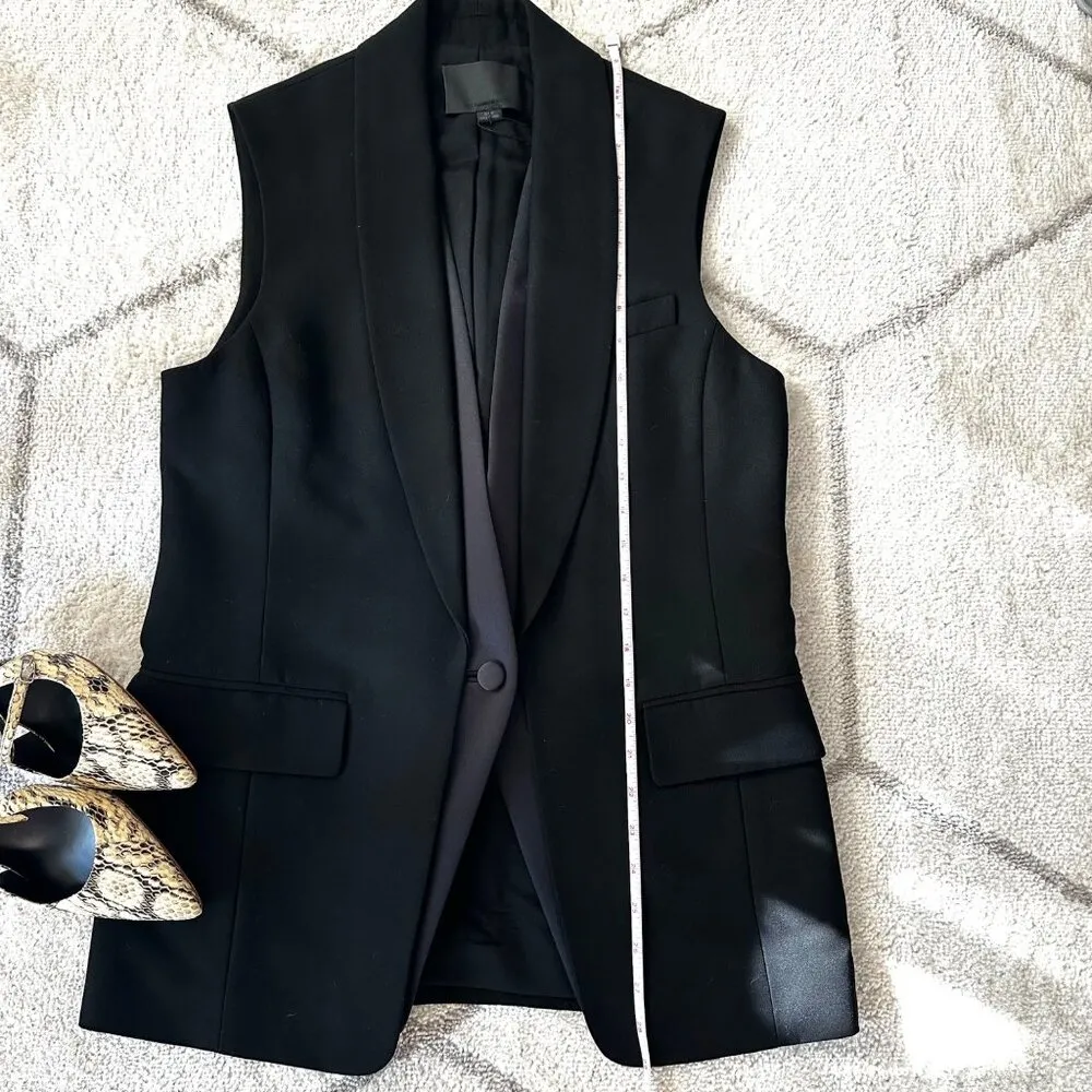 NWT Alexander Wang One-Button Tuxedo Style Vest Luxury Designer Sz 10 - Image 4