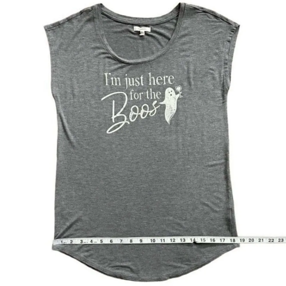 Maurices Here For The boos Halloween Ghost & Wine Graphic T-Shirt Gray Size XS - Image 11