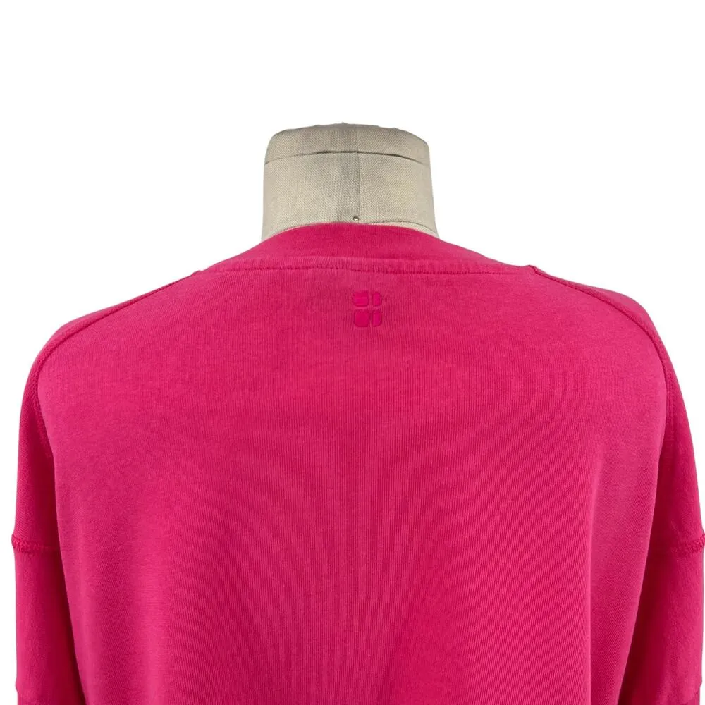 Sweaty Betty After Class Crop Sweatshirt Bright Pink Size US 10 / Large - Image 10
