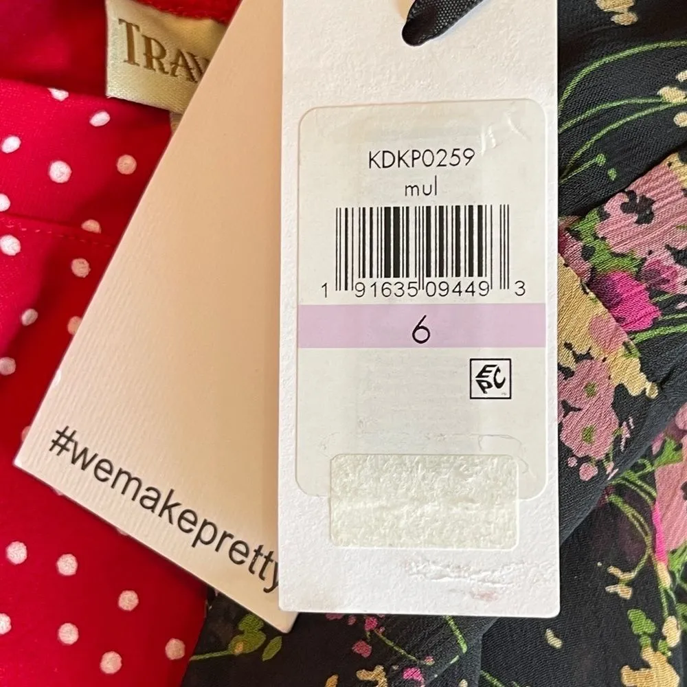 KENSIE FLORAL HI LOW RUFFLED HEM FIT & FLARE DRESS - Image 11